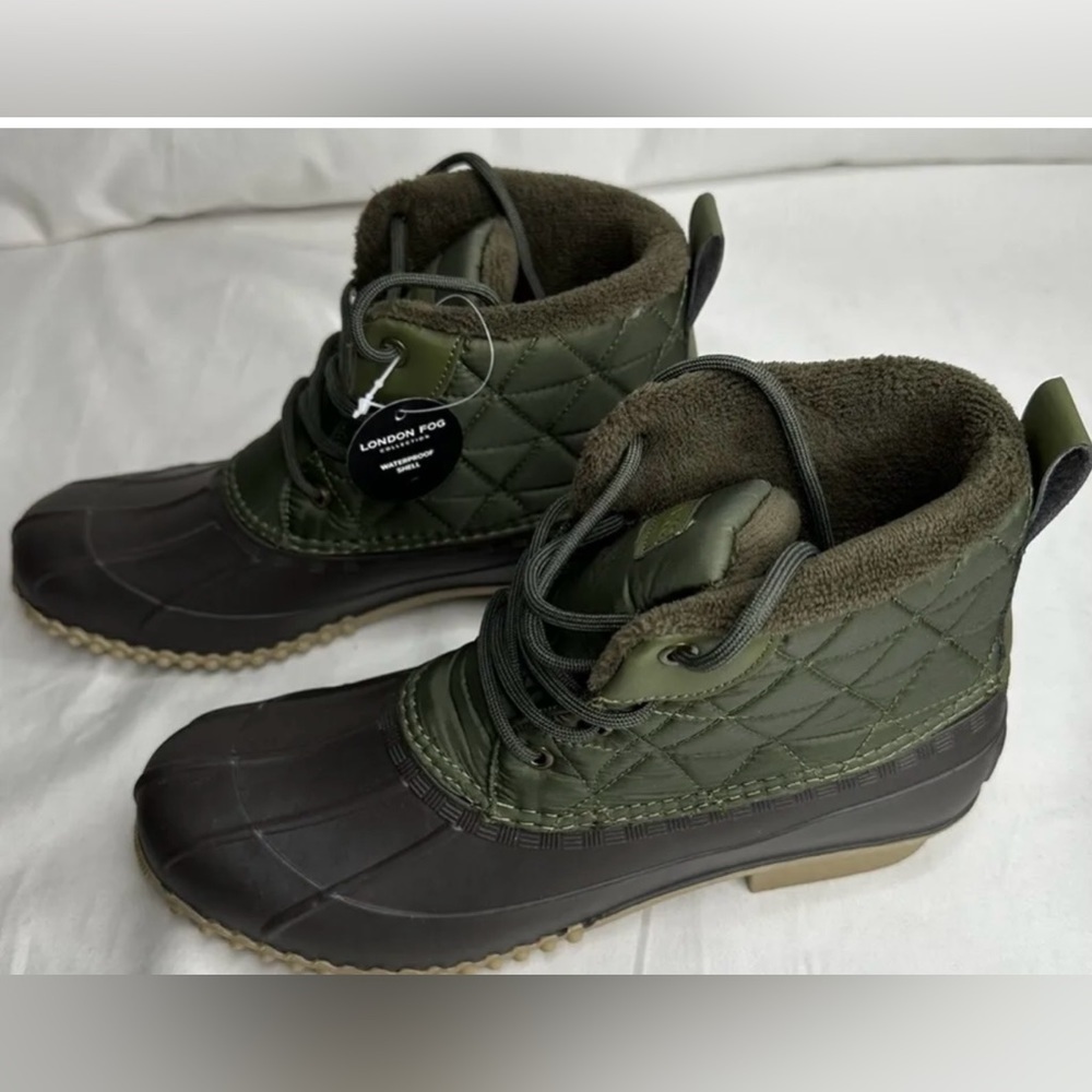 London Fog Winley Women's Water-Resistant Olive Nylon / BRO Cognac Duck Size 9m - Picture 8 of 8